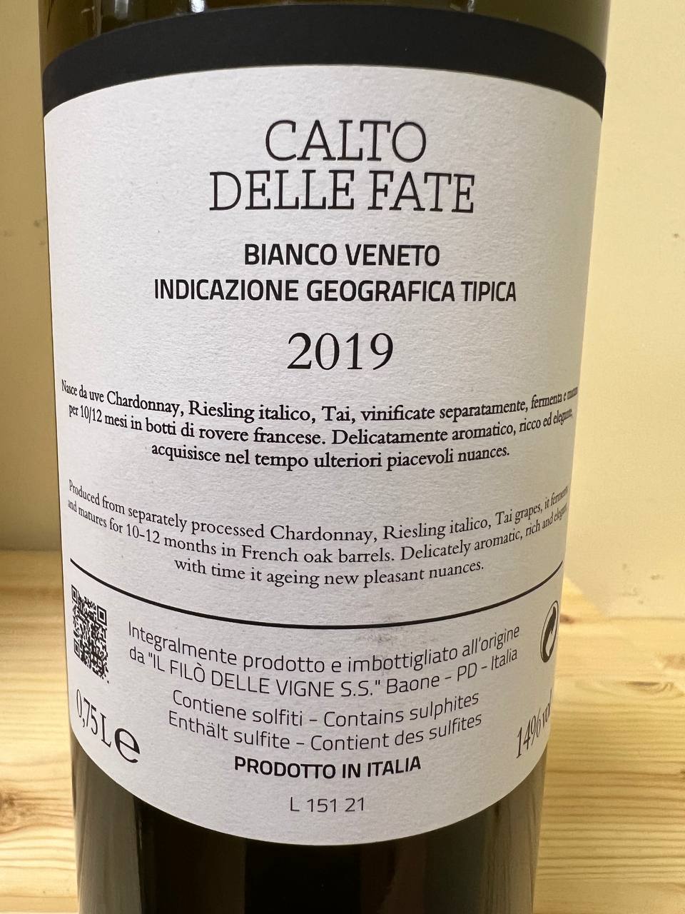 Calto Delle Fate 2019 Bianco Veneto IGT Colli Euganei