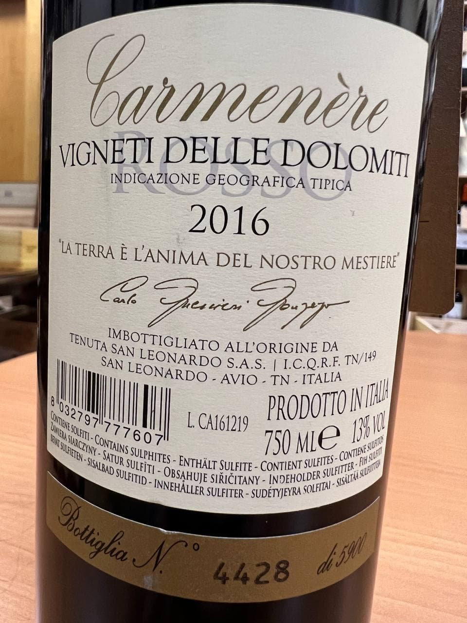 Carmenere Tenuta San Leonardo 2016