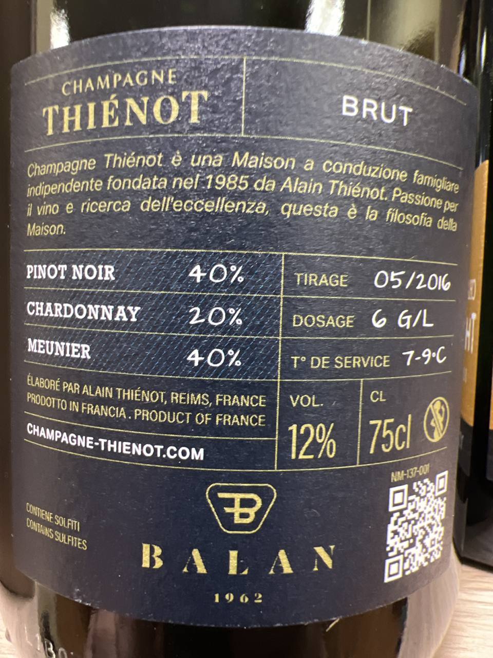 Champagne Thiénot Brut