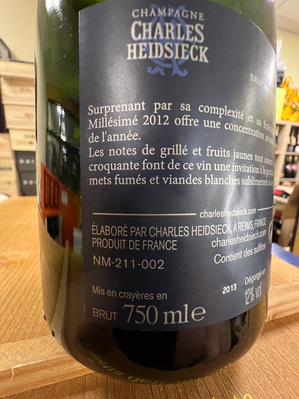 Charles Heidsieck Champagne Brut Millesimé 2012