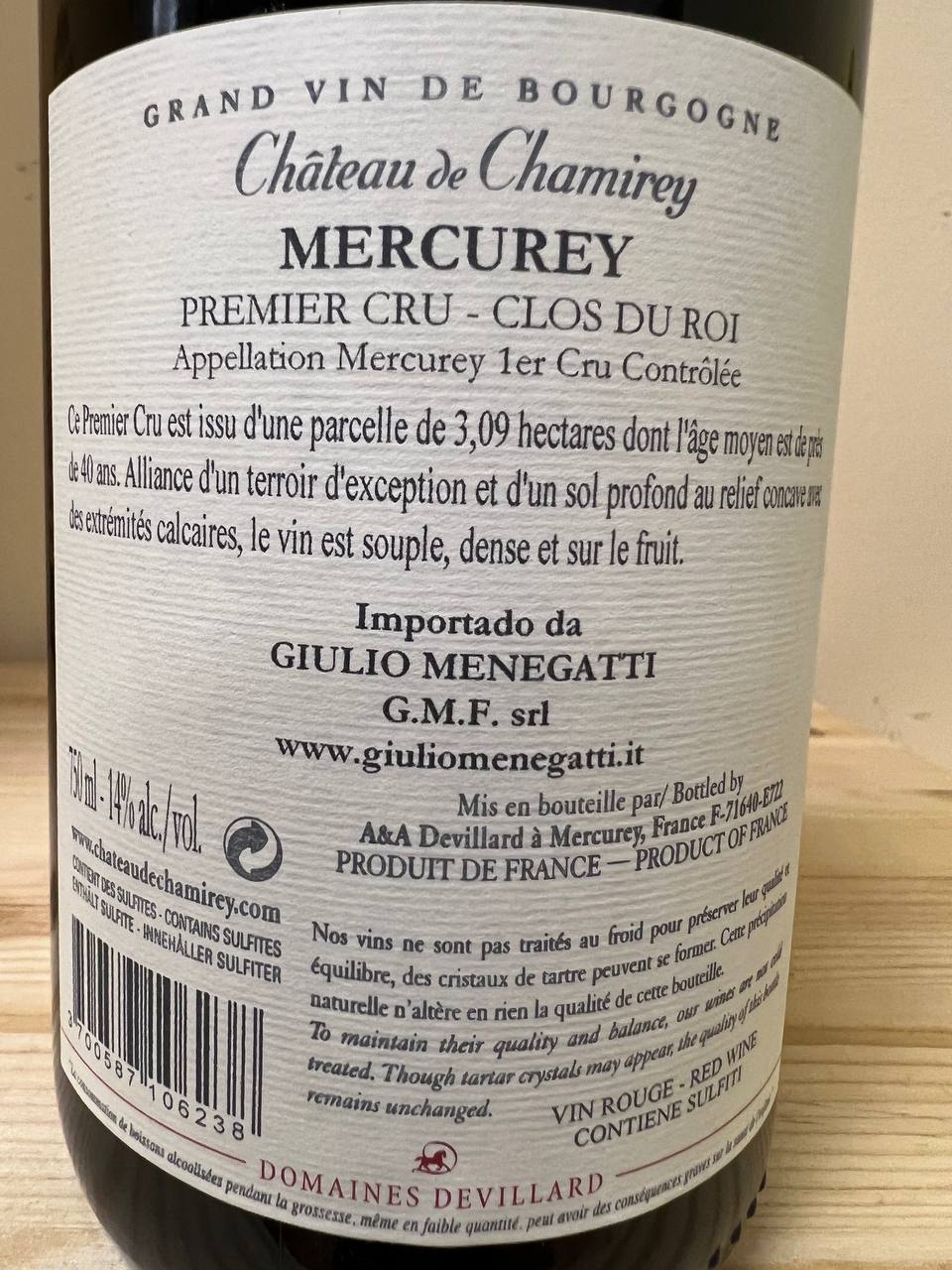 Chateau de Chamirey Mercurey 1er Cru Clos Du Roi 2018