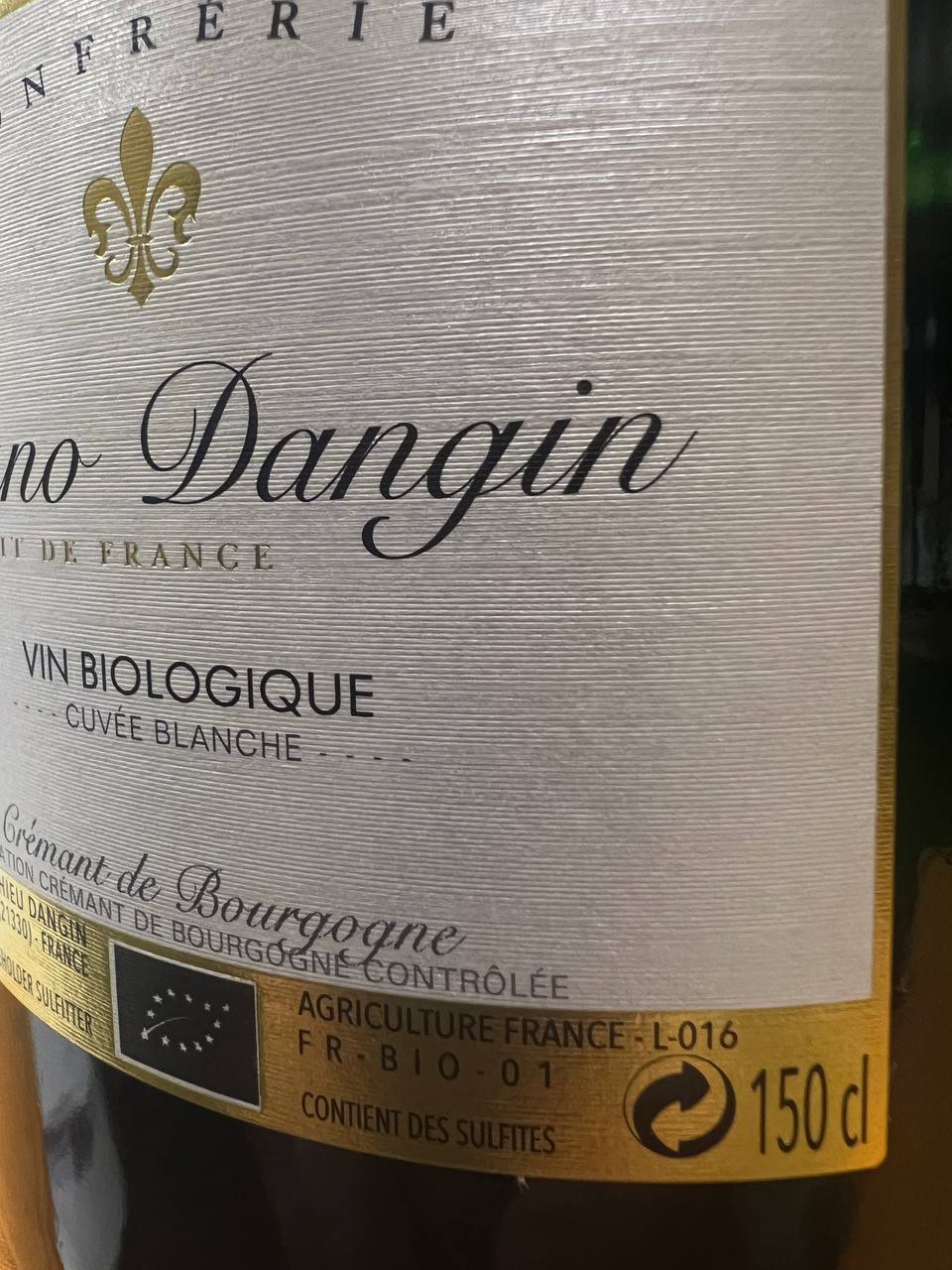 Bruno Dangin Cuvee Magnum Blanche - Crémant  de Bourgogne Bio