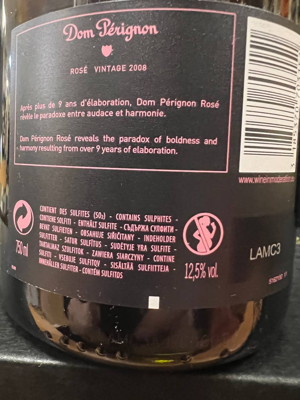 Dom Pérignon Rosè 2008 - Champagne Brut - Con Astuccio