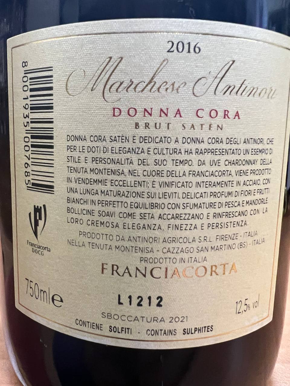 Franciacorta Donna Cora Saten 2016 Tenuta Montenisa - Antinori