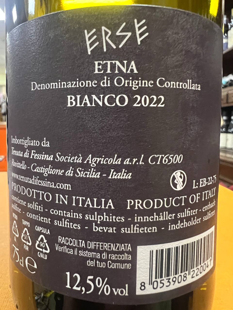 Erse 2022 DOC Etna Bianco Tenuta di Fessina