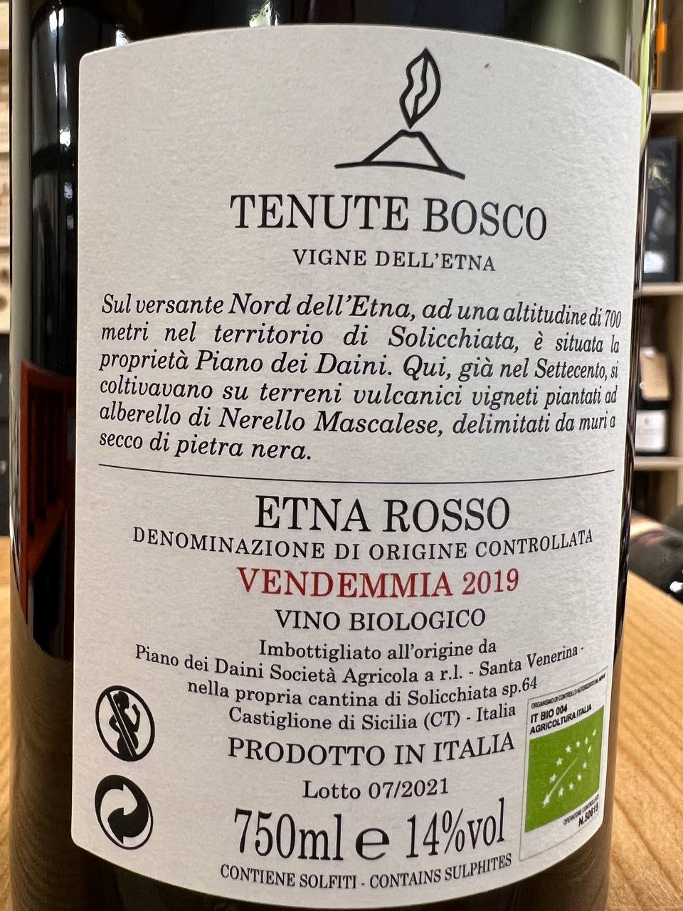 Piano dei Daini Etna Rosso DOC 2019