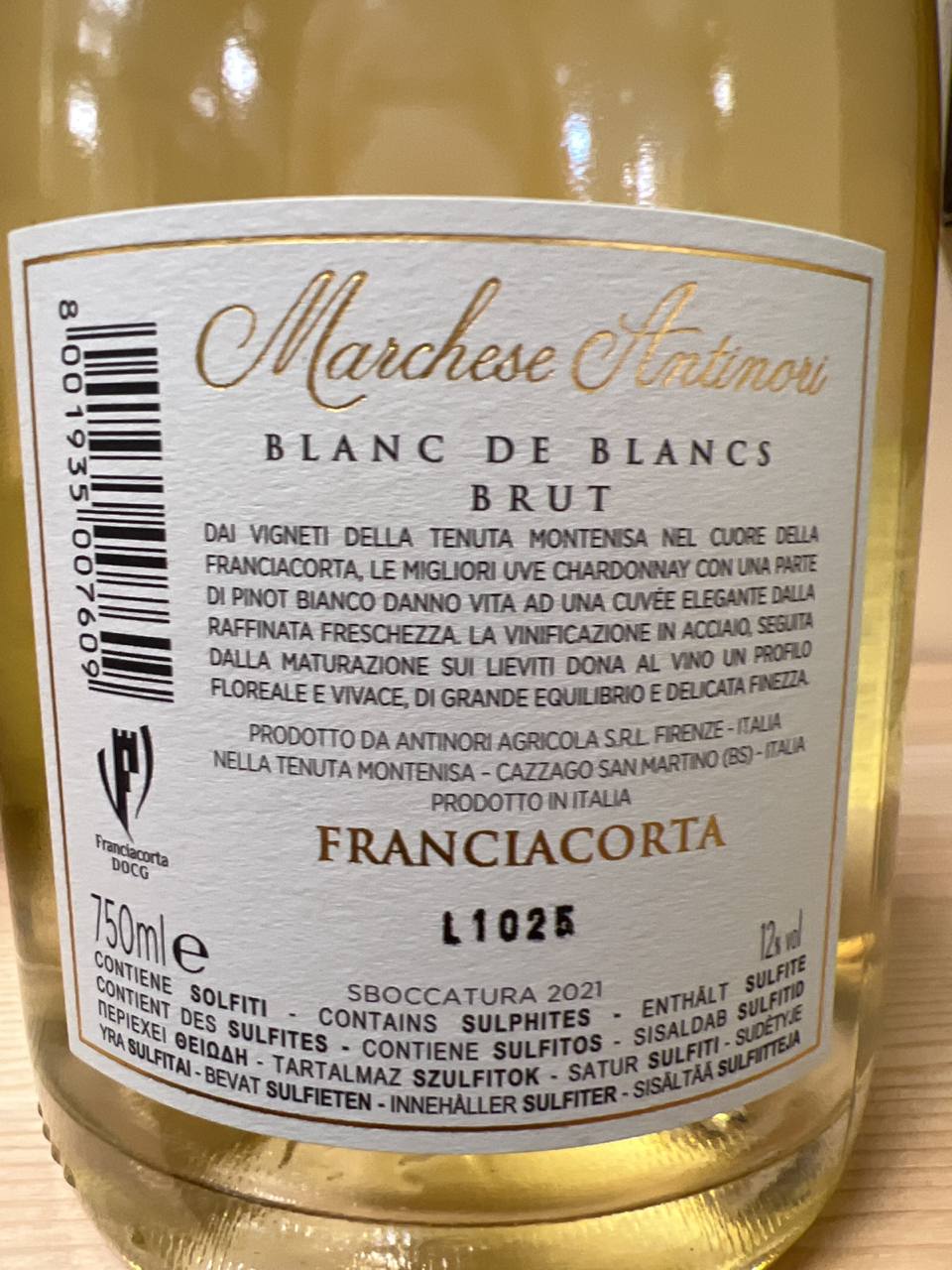 Franciacorta Blanc de Blancs Tenuta Montenisa - Antinori