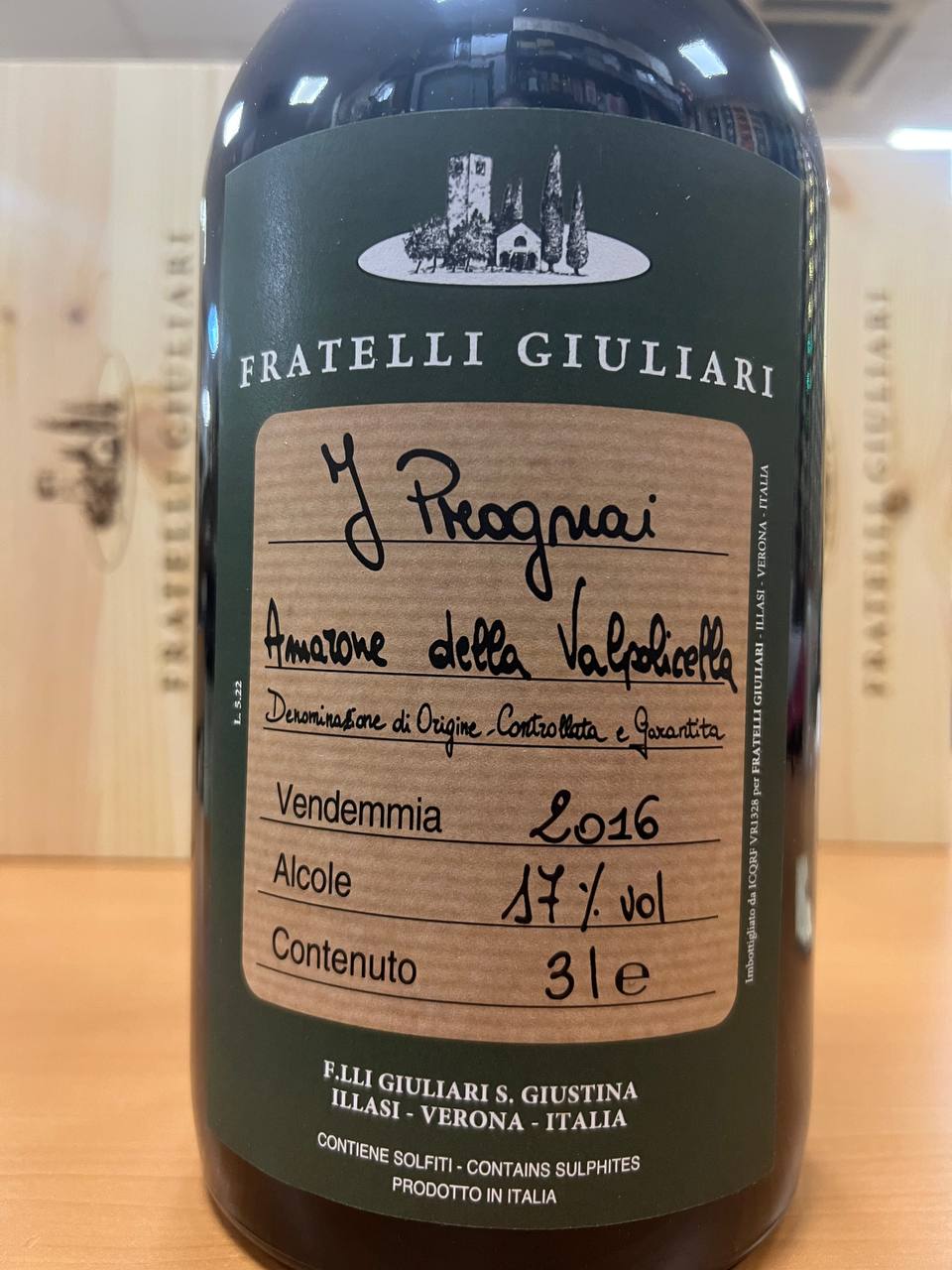 Fratelli Giuliari I Prognai 2016 Jeroboam - Amarone della Valpolicella