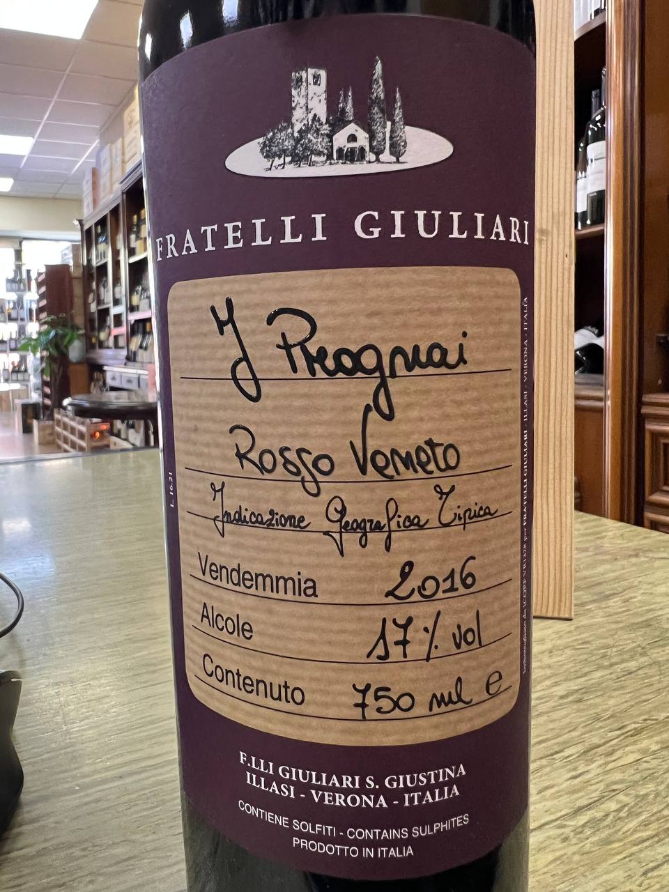 I Prognai 2016 Rosso Veneto Fratelli Giuliari