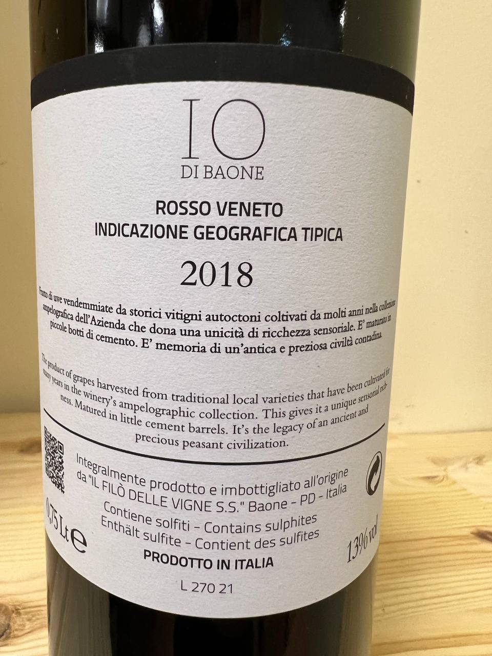 Io di Baone 2018 Rosso Veneto IGT Colli Euganei