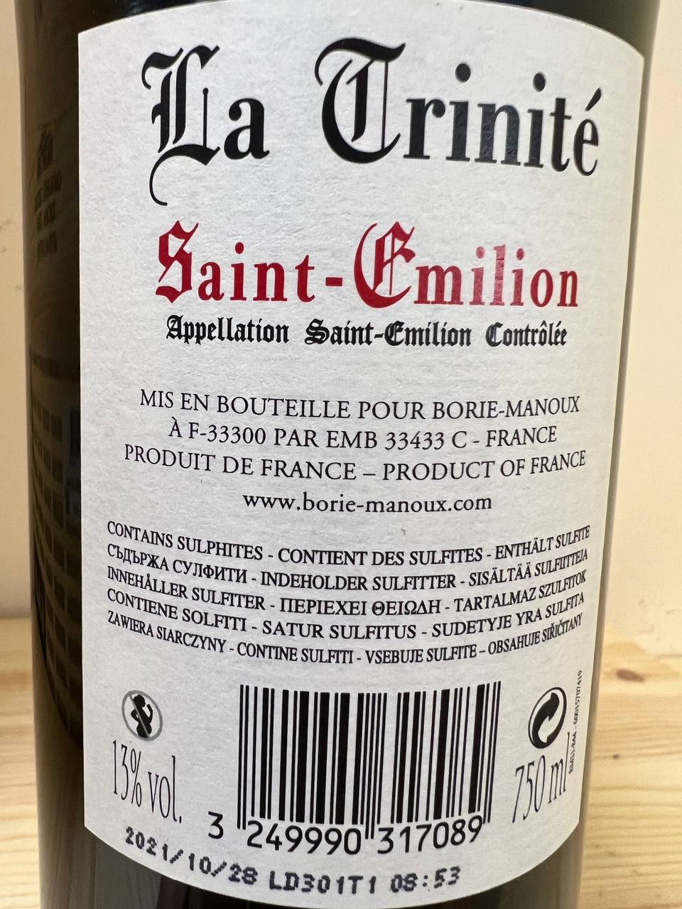 La Trinité 2018 Saint-Emilion - Borie Manoux