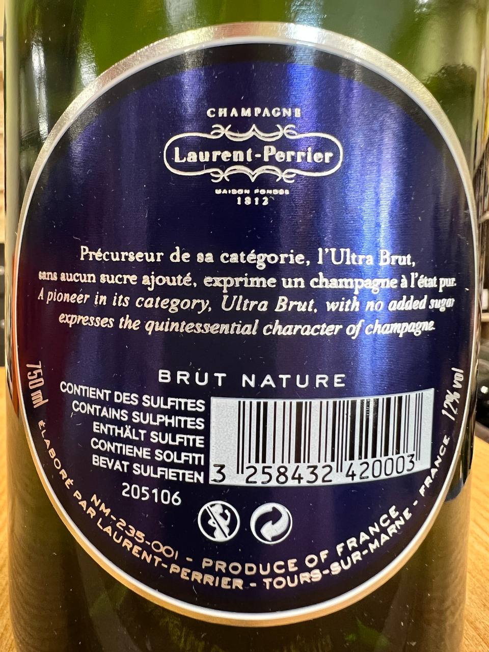 Champagne Laurent-Perrier Ultra Brut Nature