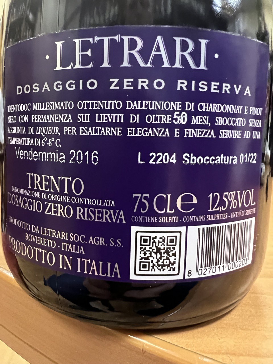 Letrari Dosaggio Zero Riserva 2016 - Trento DOC
