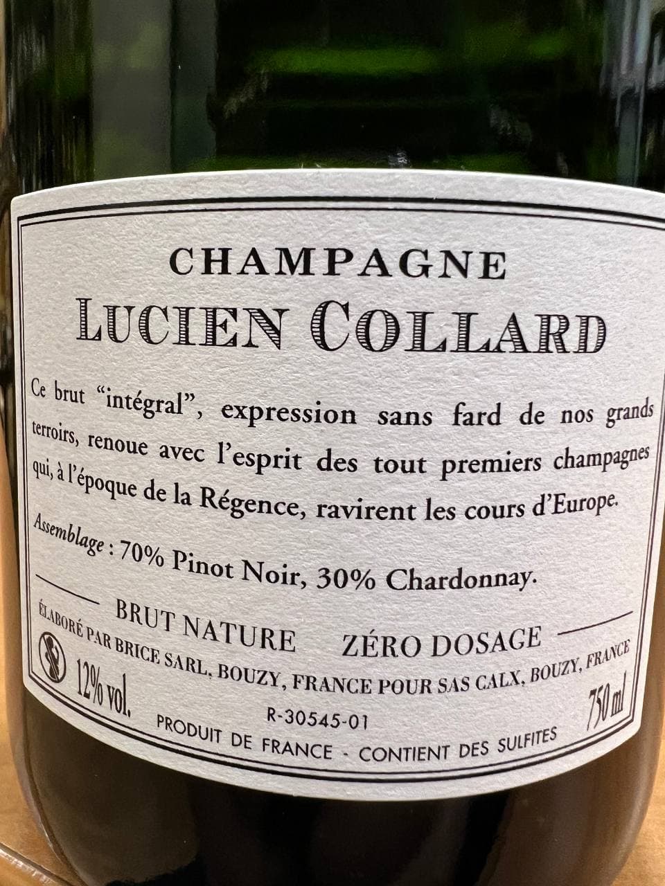 Champagne Lucien Collard Brut Nature