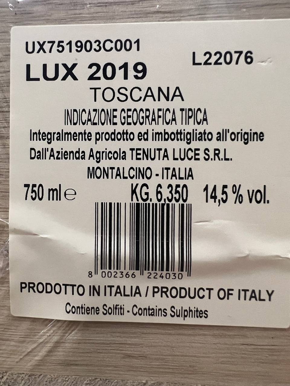 Lux Vitis 2019 Tenuta Luce - IGT Toscana