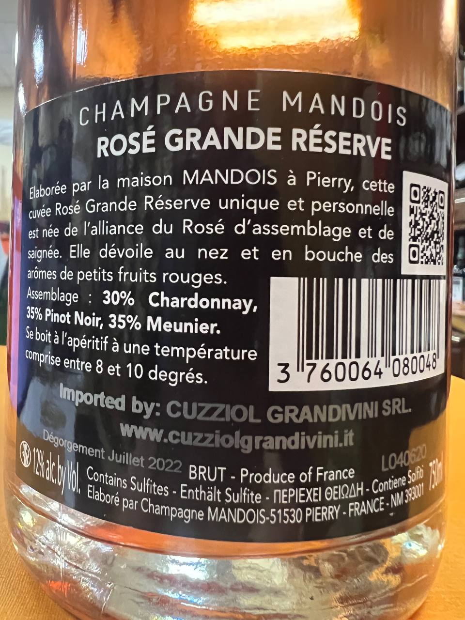 Mandois Rosé Grande Réserve - Champagne Brut