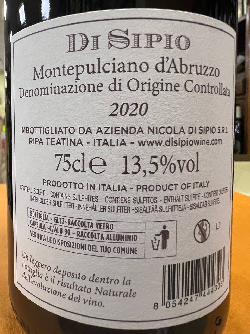 Di Sipio Montepulciano D’Abruzzo 2019 D.O.C.