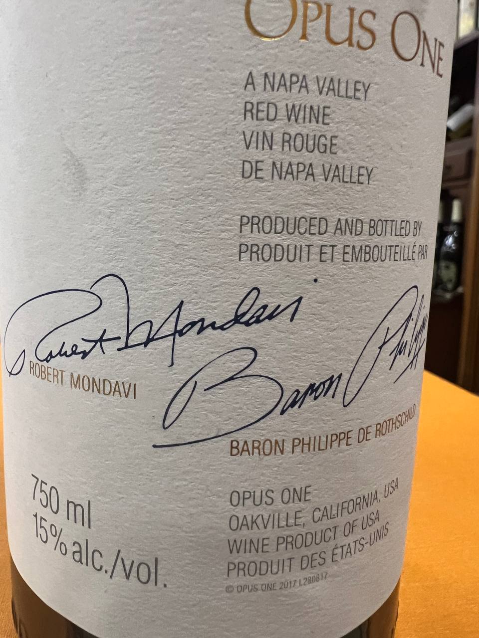 Opus One 2015  -Napa Valley