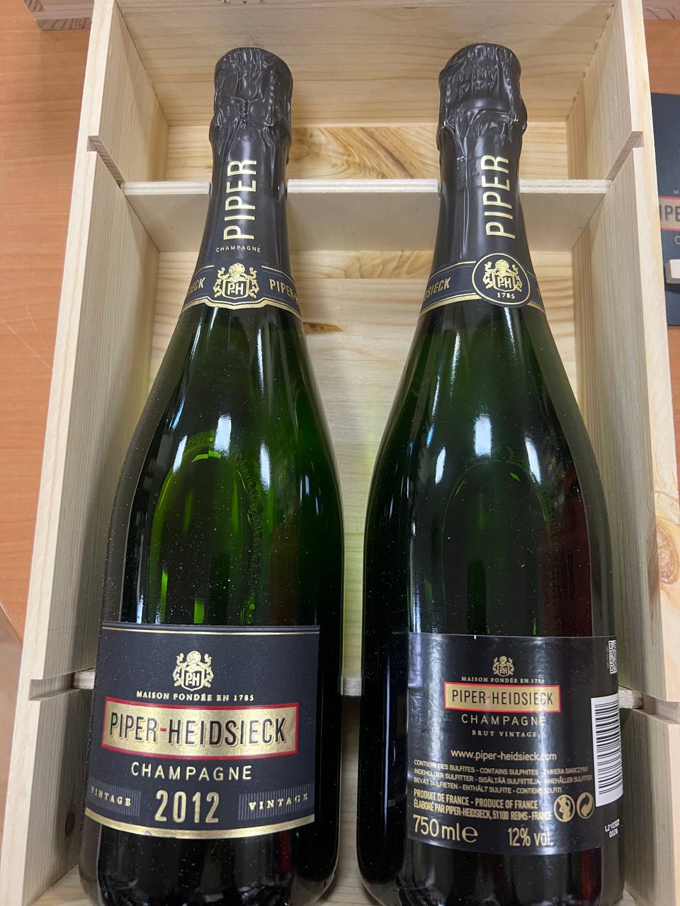 Champagne Piper-Heidsieck Vintage 2012 - Cassetta legno da 2 Bottiglie