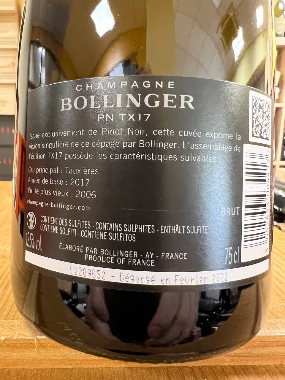 Champagne Bollinger PN tx 17