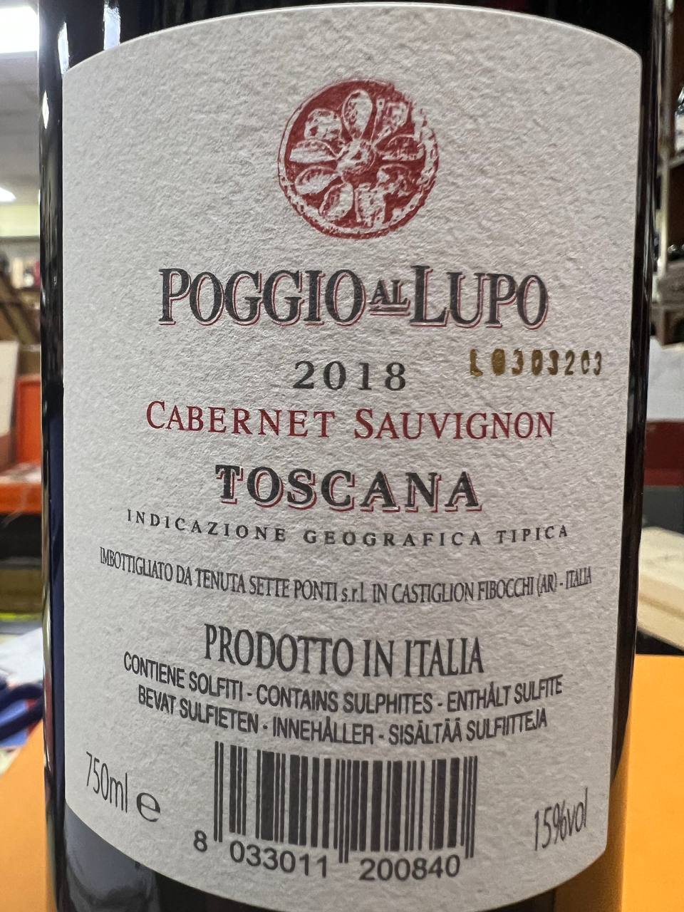 Poggio Al Lupo 2018 Tenuta Sette Ponti