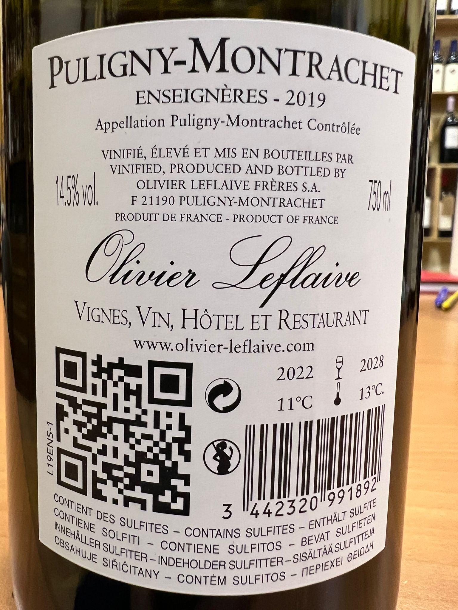Puligny-Montrachet Enseigneres 2019 - Olivier Leflaive
