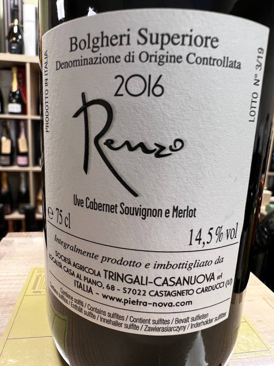 Renzo Bolgheri Rosso Superiore 2016