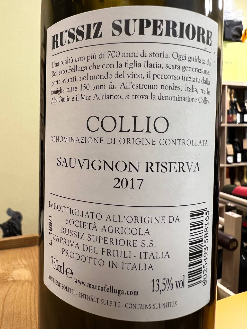 Russiz Superiore Collio Sauvignon Riserva 2017