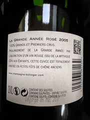 Bollinger Sciabolly Champagne La Grande Année Rosè 2005