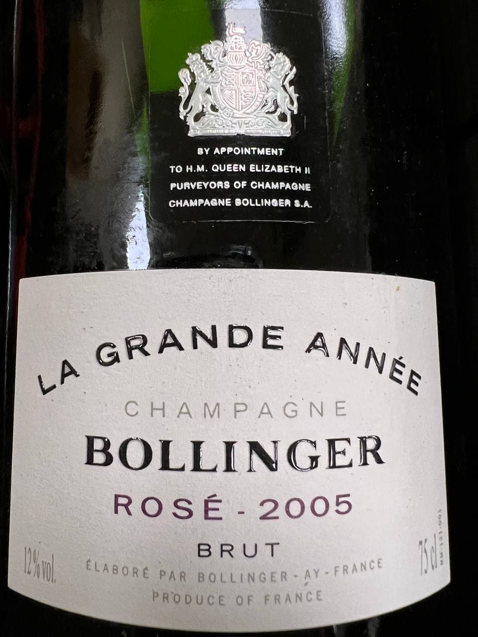 Bollinger Sciabolly Champagne La Grande Année Rosè 2005