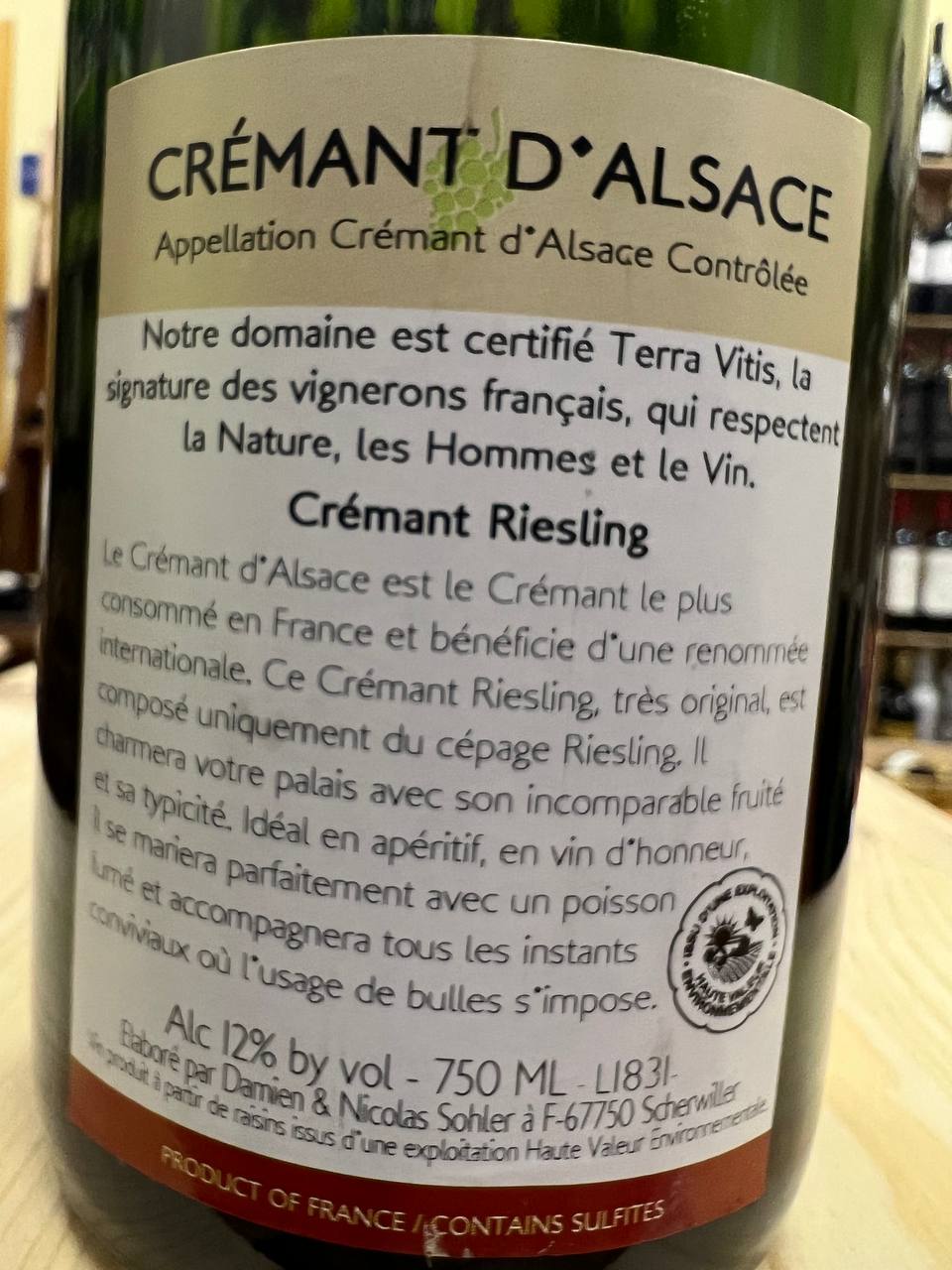Frey Sohler Crémant D'Alsace  Riesling Brut