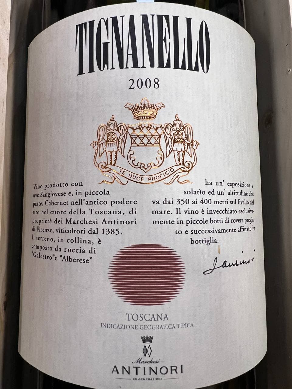 Jeroboam Tignanello 2008 Antinori