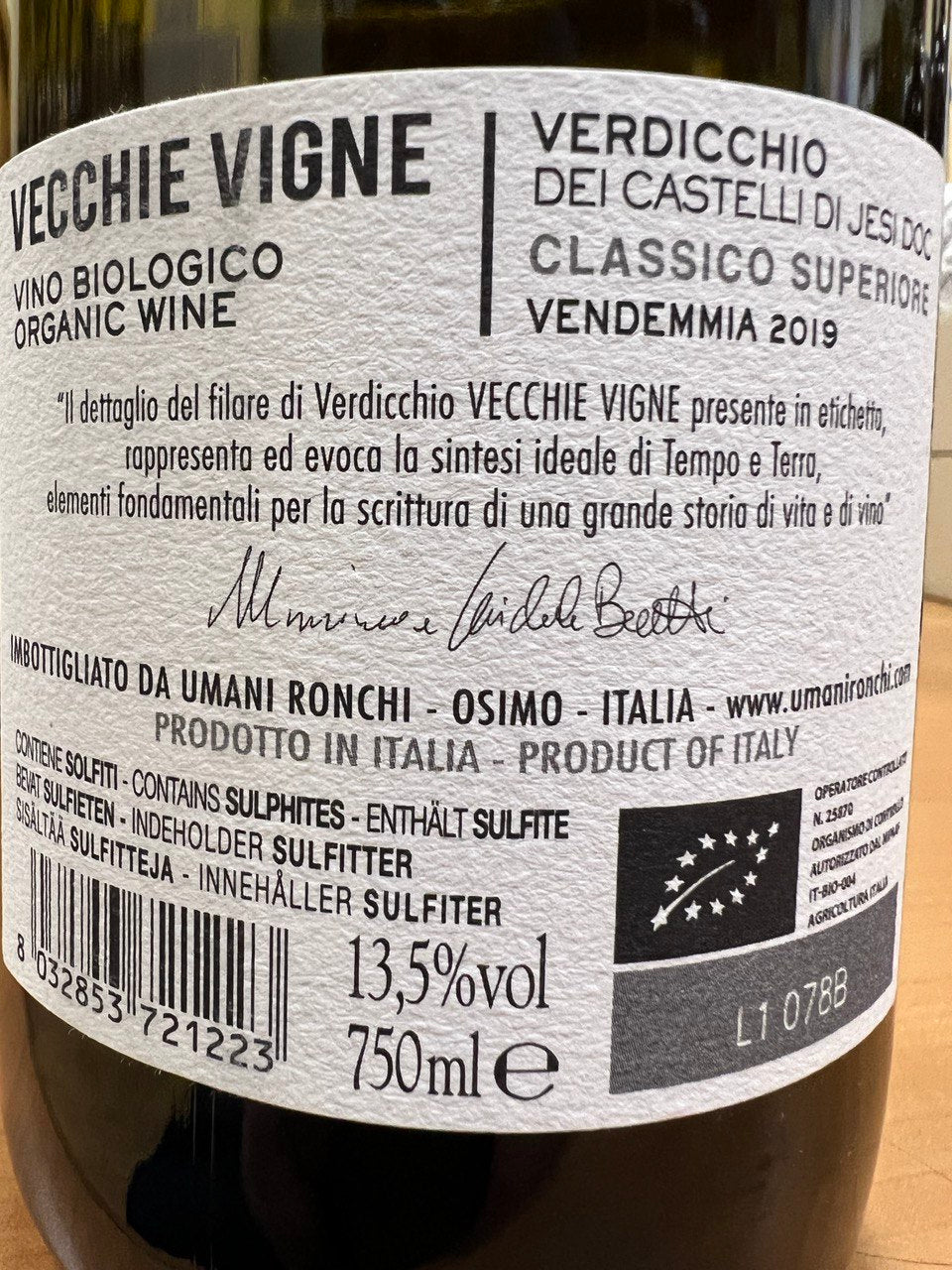 Vecchie Vigne Umani Ronchi 2019